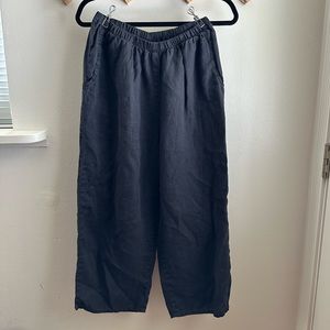 100% black linen flax floods